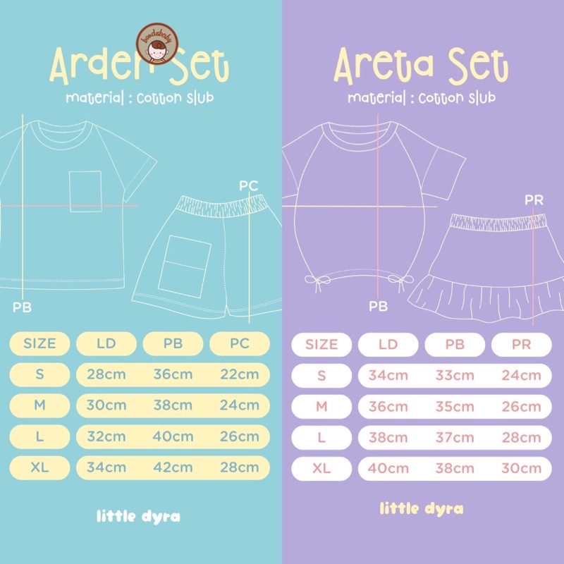 ARDEN ARETA Stripe Set Couple 1-5thn / Setelan Anak