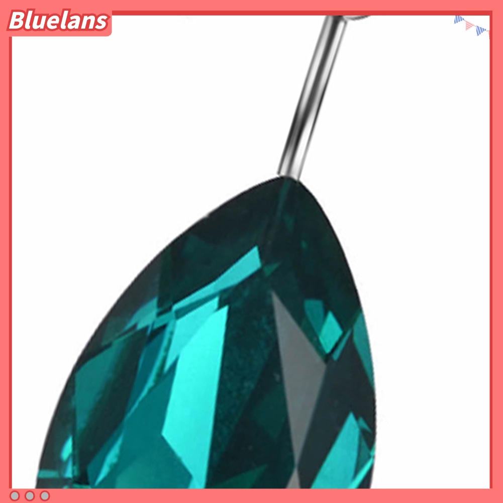 Bluelans Surgical Steel Tear Drop Rhinestone Button Barbell Bar Belly Navel Ring Body Piercing