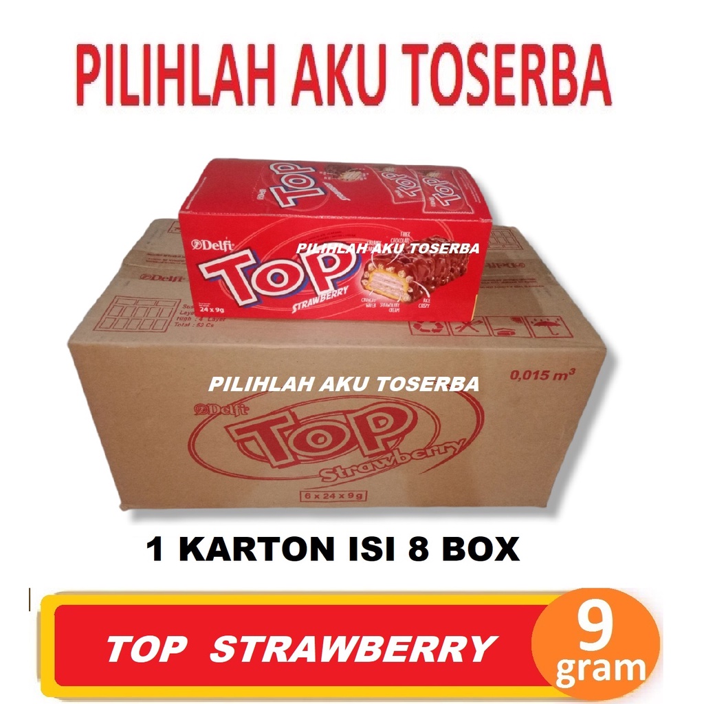 Delfi TOP STRAWBERRY 9 gram isi 24pcs / box- ( HARGA 1 DUS ISI 6 )