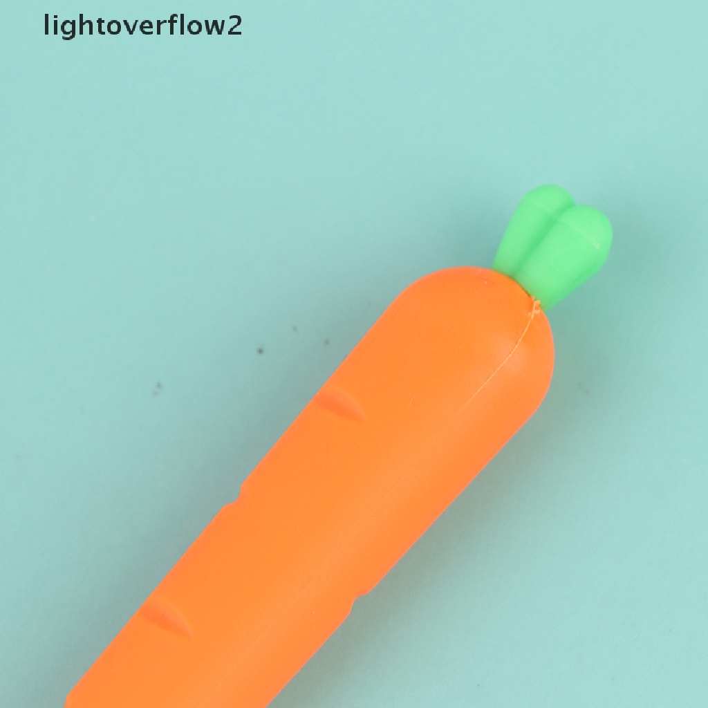 (lightoverflow2) 10pcs Pulpen Gel 0.5mm Tinta Hitam Dengan Hiasan Wortel (ID)