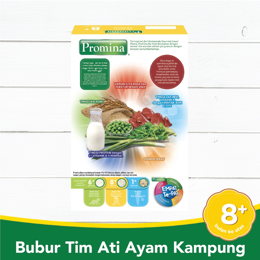 Promina Bubur Tim 8+ Ati Ayam Kampung Box 100 g x 1 Pcs