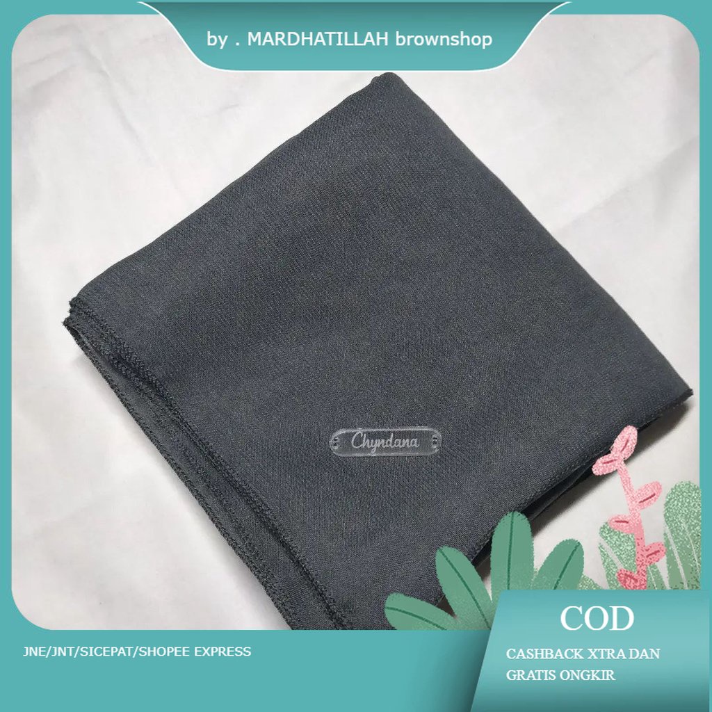 kerudung jilbab segi empat BELLA SQUARE polos bahan double hycon ( pollycotton ) premium jahit tepi 