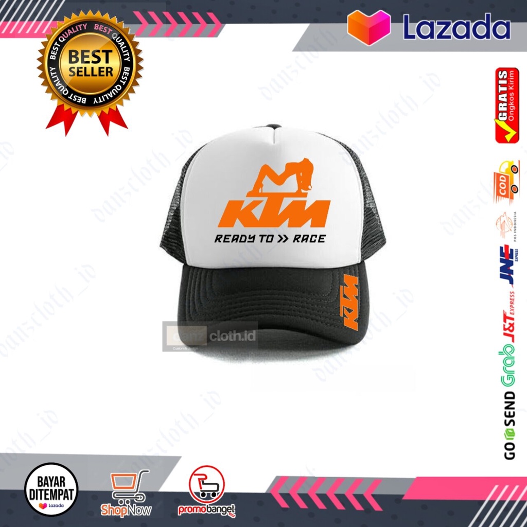 [COD] [Termurah]Topi Jaring New Logo KTM RACING READY TO RACE NEW - Topi MT Motorcross - Topi Trucke