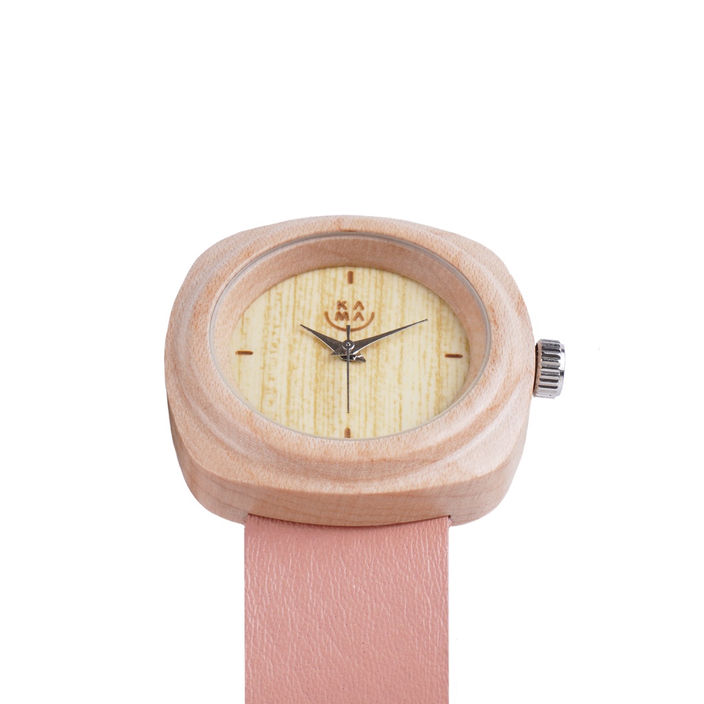Kama Watch 2.0 Jam Tangan Kayu Maple Dial Putih