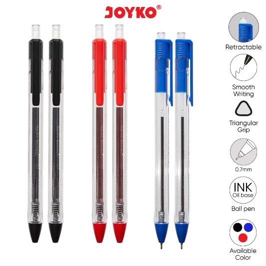 

SATUAN Joyko ballpoint pen pulpen pena joyko vokus trans 0.7 mm BP-349
