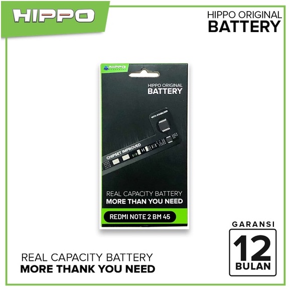 Hippo Baterai Batre Xiaomi Redmi Note 2 BM 45 Original Hippo Battery Xiaomi Note2 BM45 Garansi Resmi