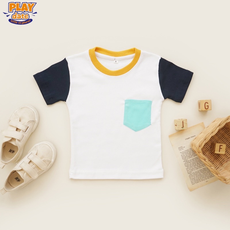 Playdate Stripe Tee Baju Kaos Anak Laki Laki Cowok T-shirt Anak Kaos Polo Anak Kaos Oblong Anak Cowo