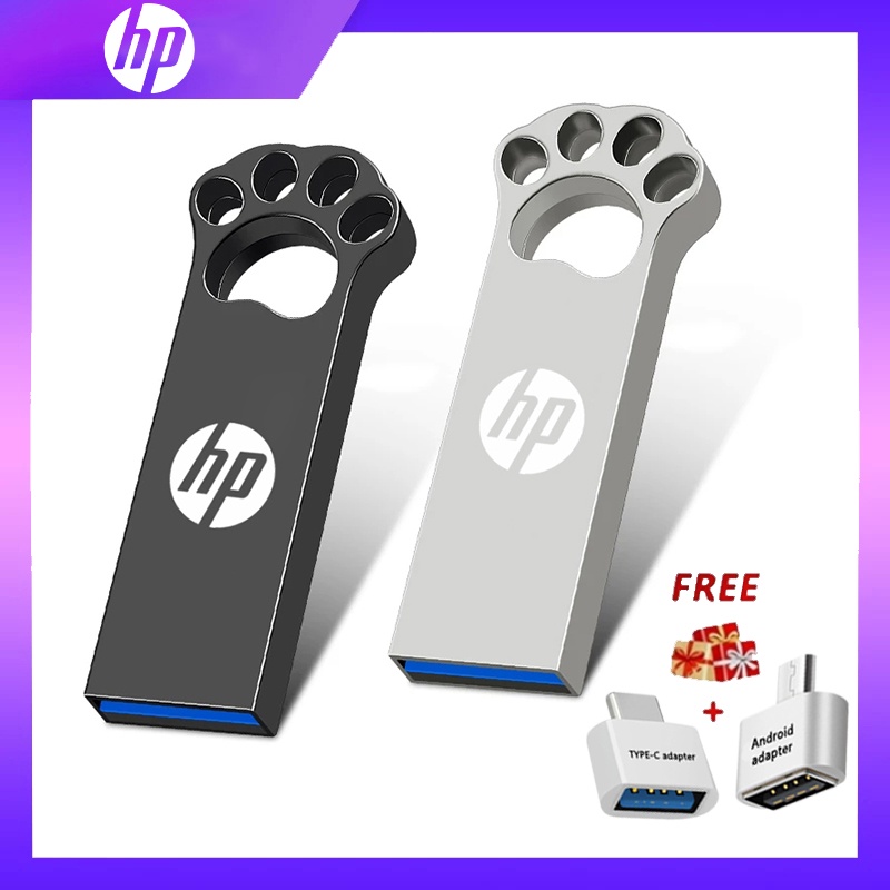 Hewlett-packard Hp Flashdisk USB 128gb 64gb 512gb 16gb / 4gb / 8gb / gb Bentuk Pen Kaki Kecil Bahan Metal