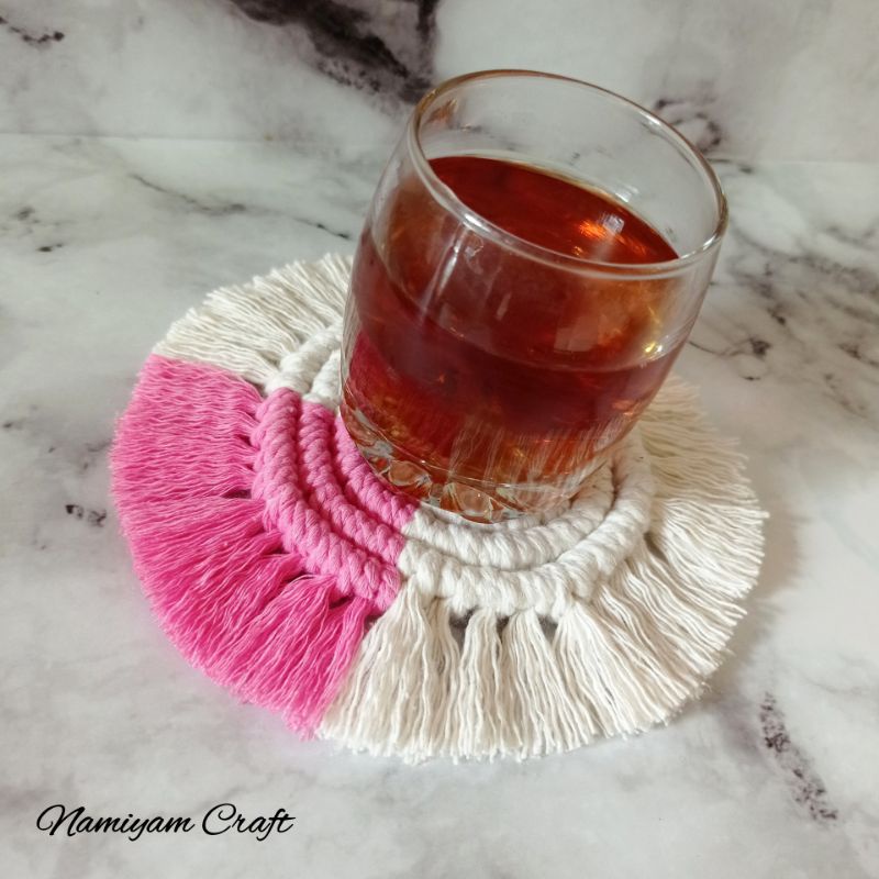 Macrame Coaster | Tatakan Gelas Macrame | Alas Gelas