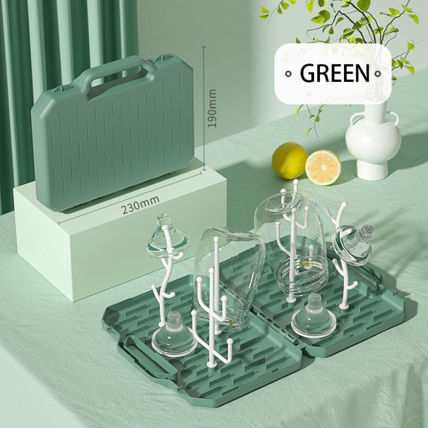 (SHIPPINBG) Rak Pengering Botol Susu / Dot Bayi Portable 24 Jam Dapat Dilipat