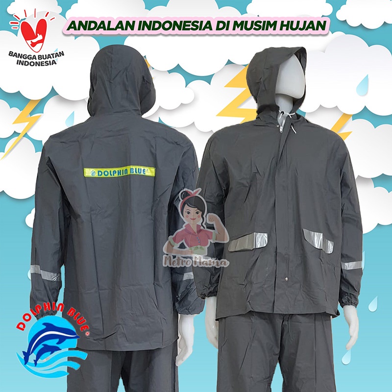 Jas Hujan Jaket Celana DOLPHIN SPACY Scotchlight 961 BIG SIZE XXL