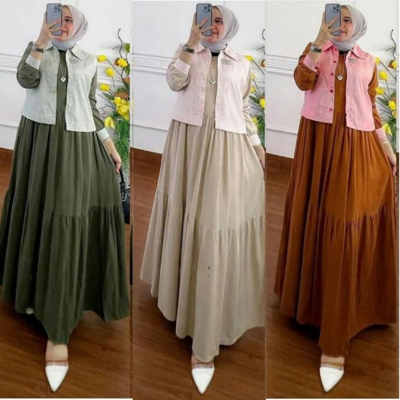 GAMIS 2IN1 SAKILA CARDIGAN CERUTY GAMIS BEST SELLER