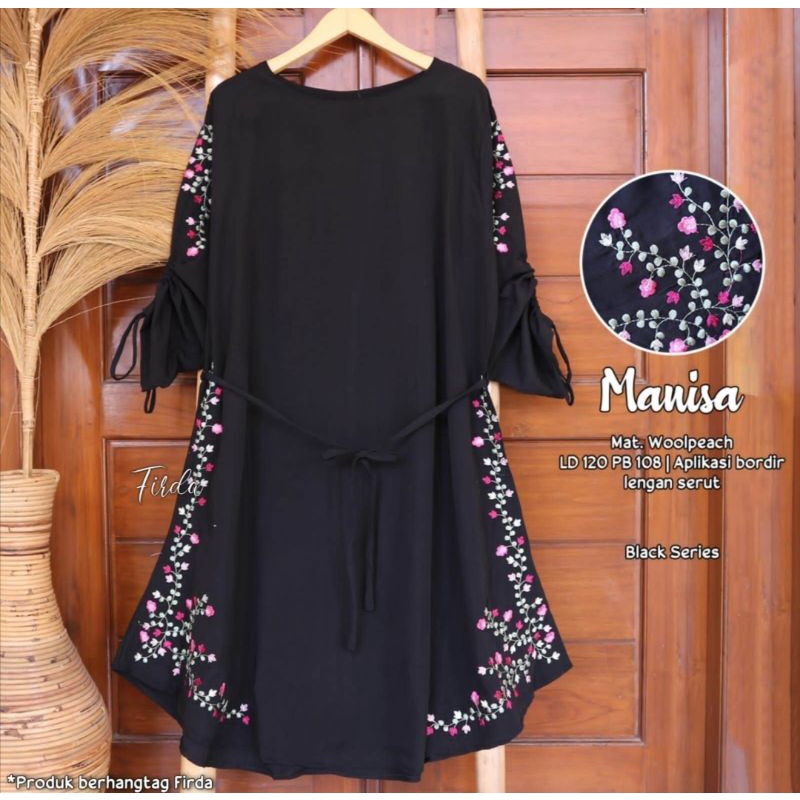 Tunik jumbo  wanita wolfis import mix bordir ori manisa tunik/anggun tunik/prinsa tunik wanita Super