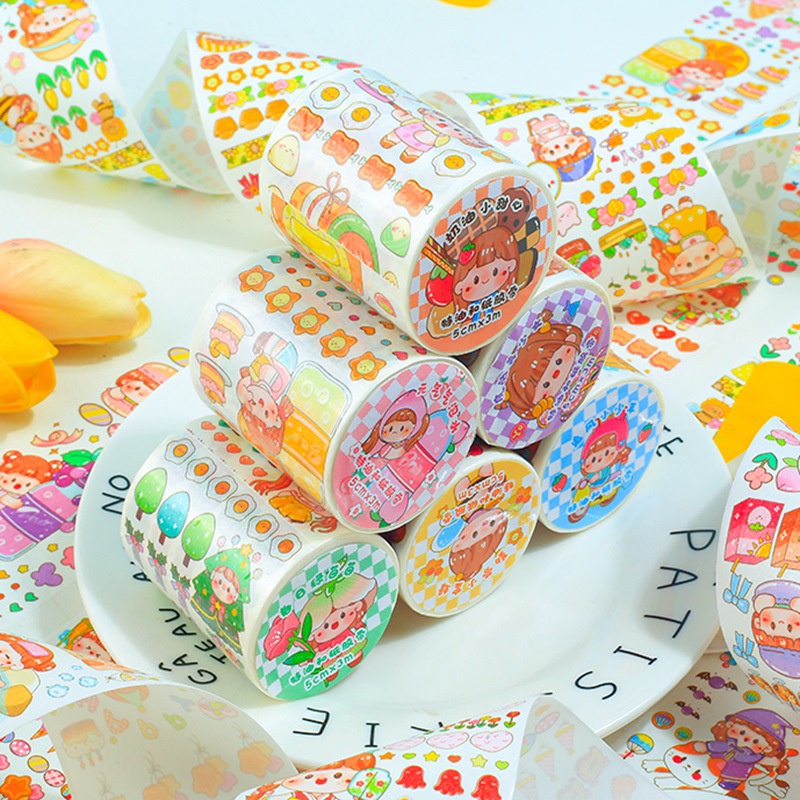 Roll Stiker Washi / Karakter Stiker Unik &amp; Lucu / Stiker Roll