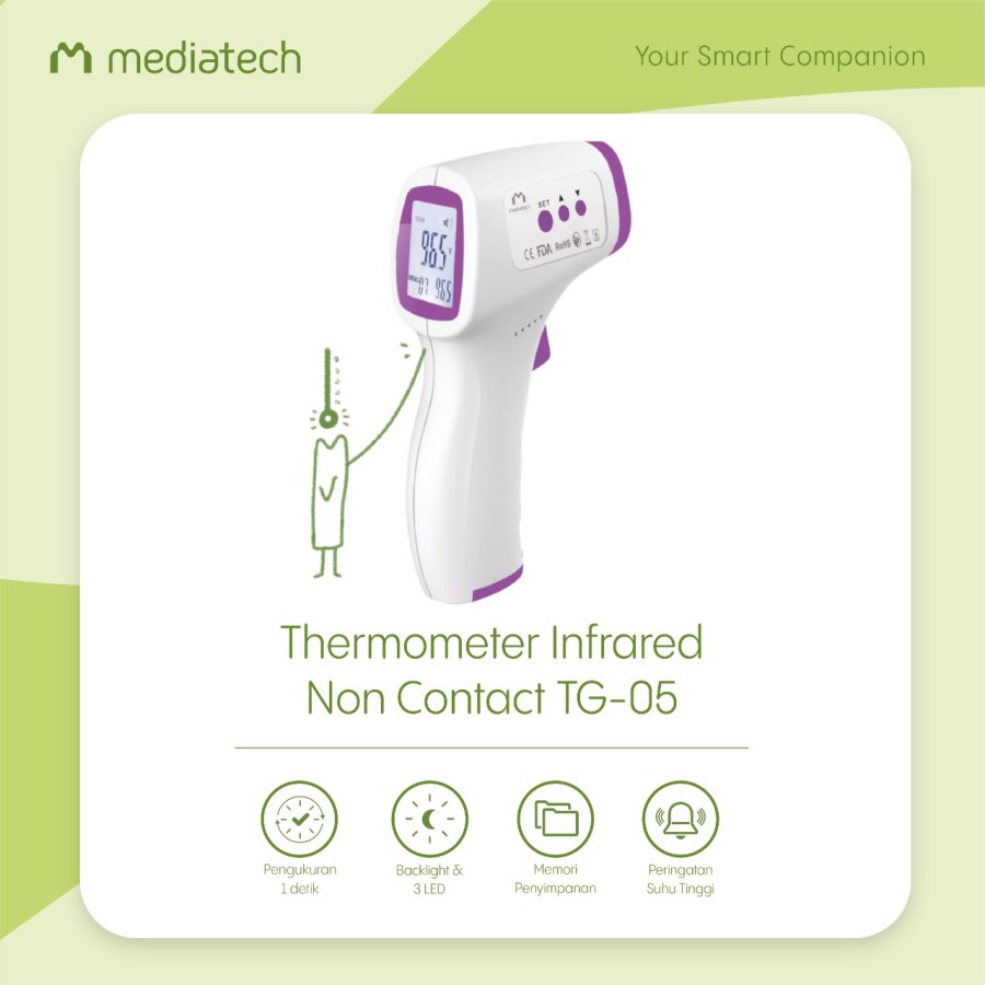 Mediatech TG-05 Termometer Non Contact Infrared Non Kontak Thermometer