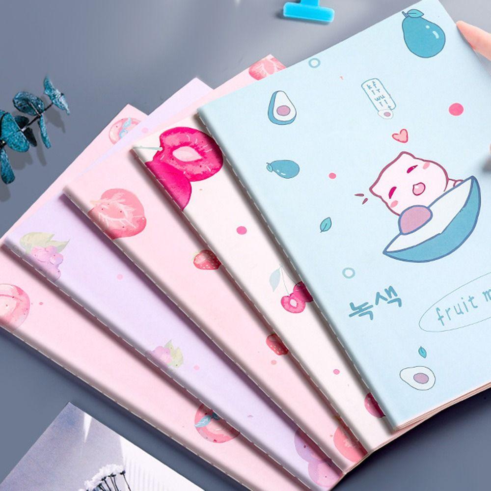 Nanas 5PCS /Set A5/B5 Notebook Set Perlengkapan Kantor Sekolah Kreatif Alat Tulis Penebalan Harian Mingguan Planner Book