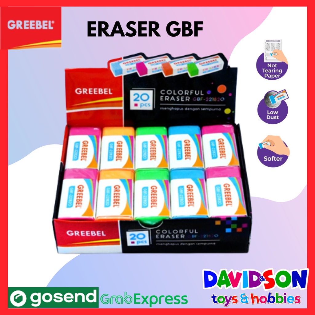 

GREEBEL PENGHAPUS WARNA WARNI / ERASER COLORFUL (SATUAN) GBF 221820