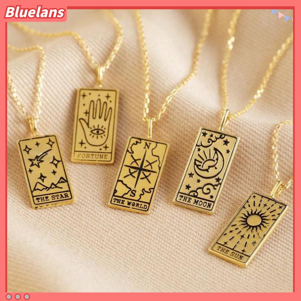 Kalung Rantai Leher Adjustable Bentuk Tarot Bahan Alloy Untuk Unisex