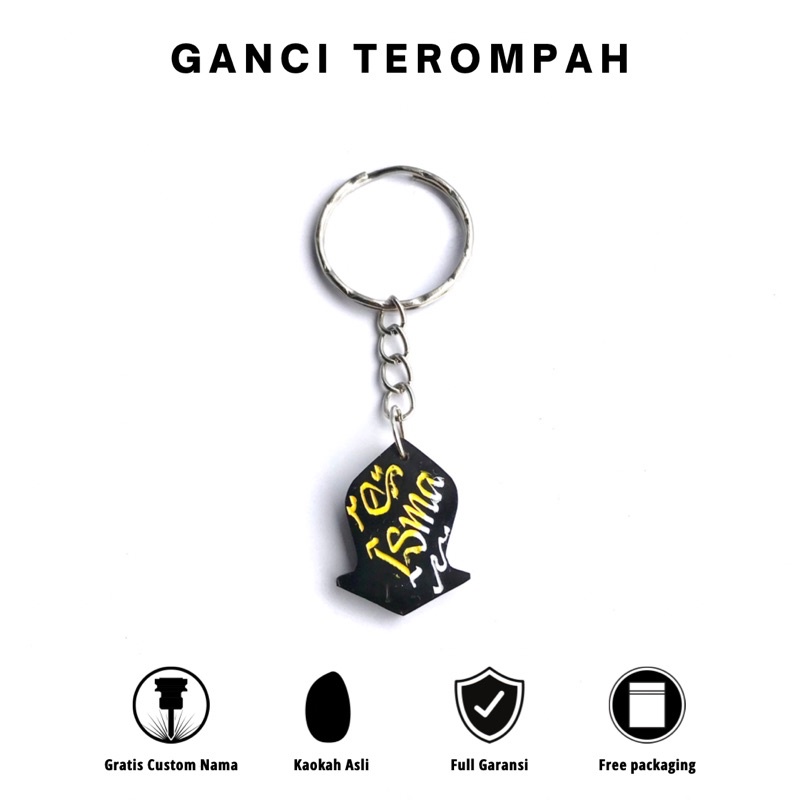 Gantungan kunci terompah kaokah custom nama grup sekolah komunitas souvenir pernikahan ulang tahun kado hadiah