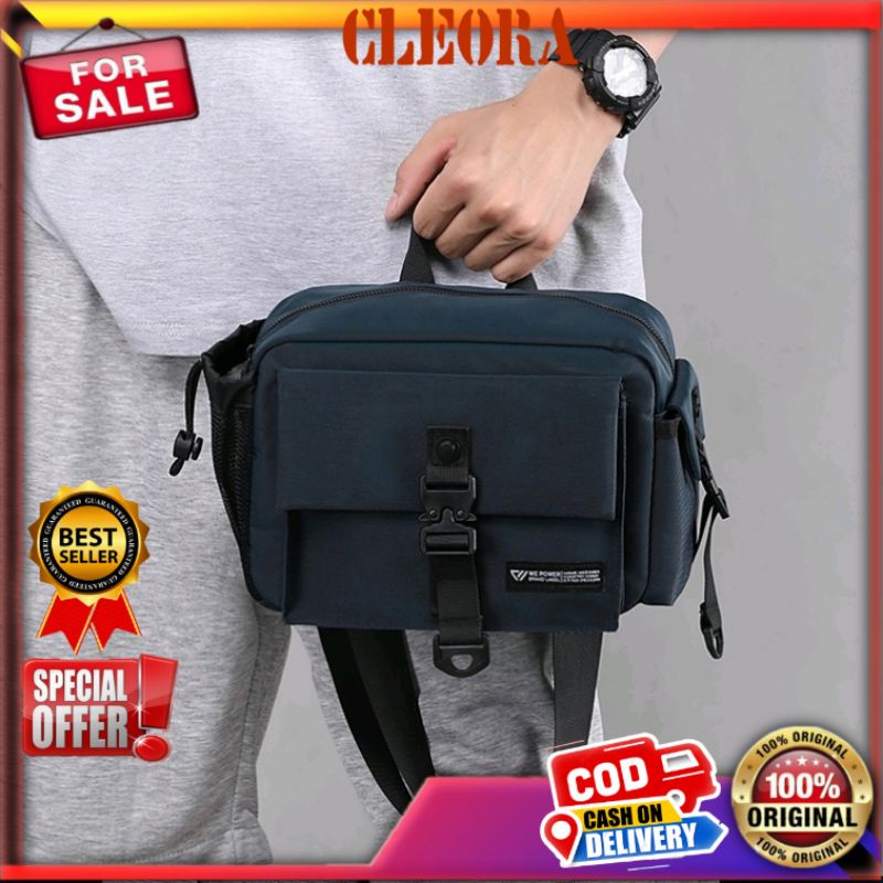Tas Selempang Pria HAOSHUAI Original Sling Bag Pria Waist Bag Pria Waterproof Import Terbaru Anak Mu