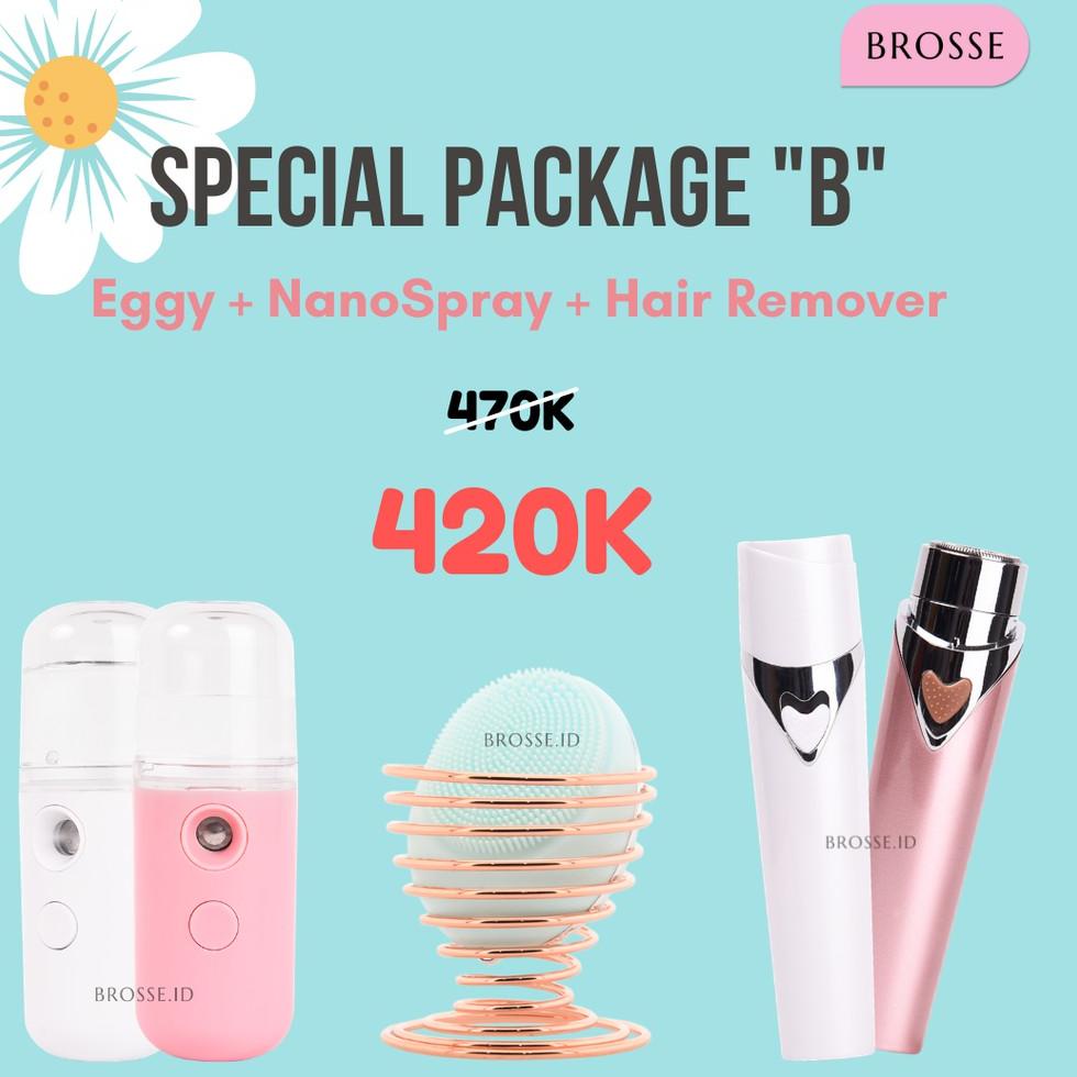 GRATIS ONGKIR SPECIAL PACKAGE "B" ( MINI EGGY + HAIR REMOVER + NANO SPRAY ) (ART. W4417)