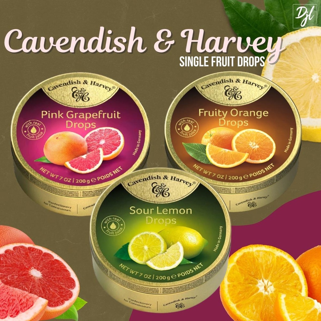 

Cavendish & Harvey Single Fruit Drops 200g Permen Dengan Rasa Buah Grapefruit Orange Lemon Sour Import 1 Kaleng