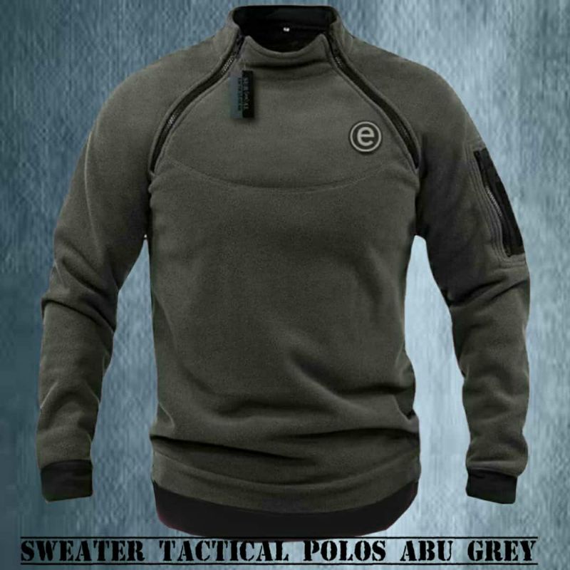 sweater tactical/sweater army plus emblem patch rubber