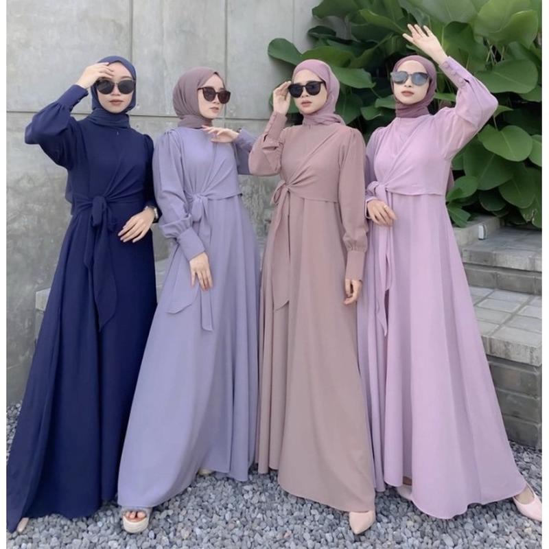 Dress Wanita Terbaru Floreta Maxi Pc Gamis Muslim Baju Wanita Dress Te Gamis O'Ring O Ring Daily Bus