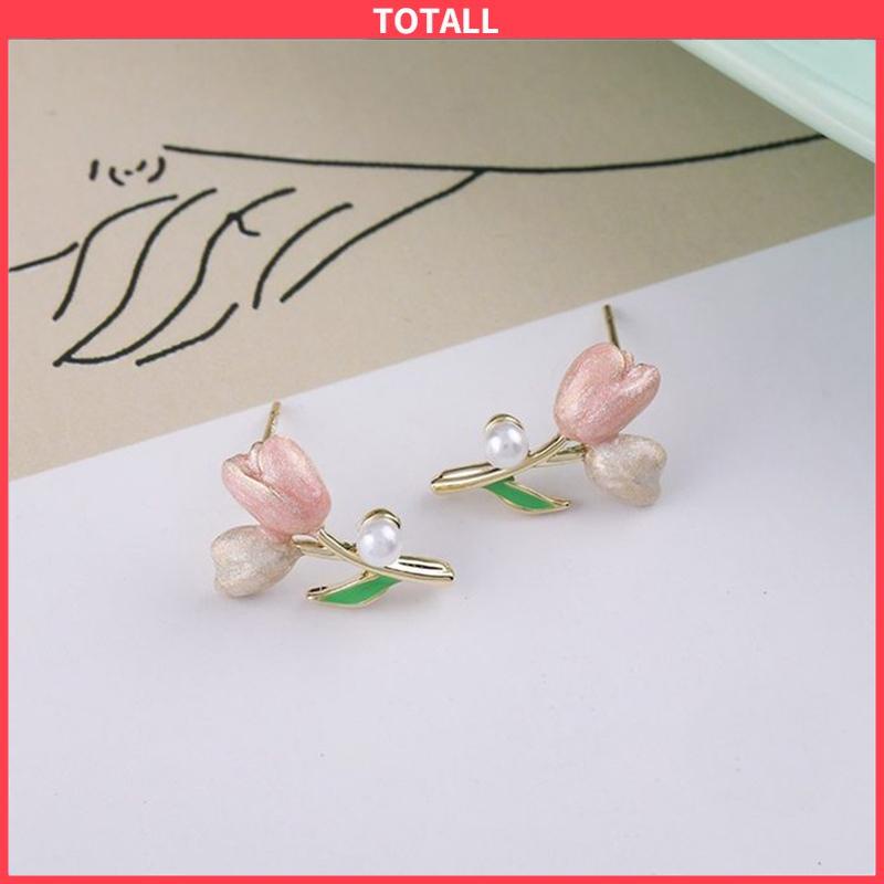 COD Anting S925 Silver Plated Soft Tulip Earrings Female Earrings Asesori-Totall