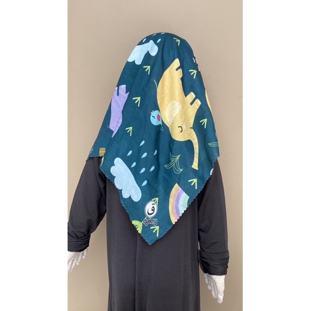 VOAL PRINTING ANAK INSTANT MOTIF ELEPHANT / HIJAB INSTANT ANAK MOTIF LUCU / HIJAB INSTANT LUCU ANAK / KERUDUNG ANAK