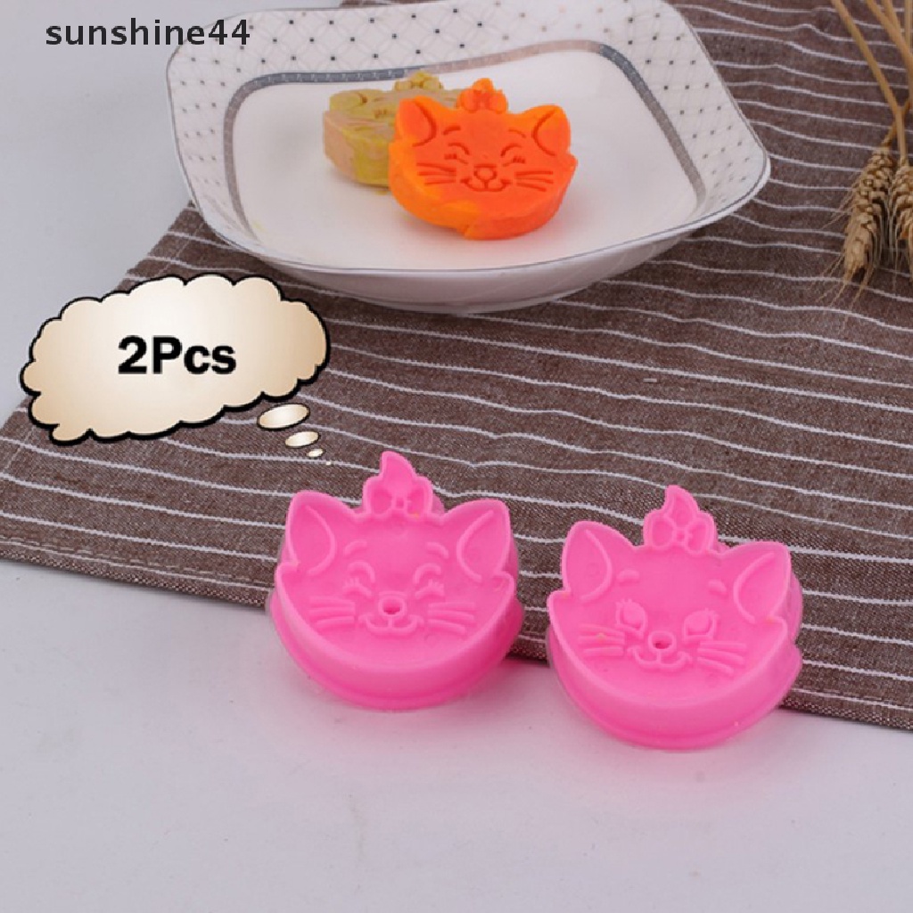 Sunshine Cetakan Pemotong Biskuit / Kue / Buah Bentuk Kucing Bahan Plastik