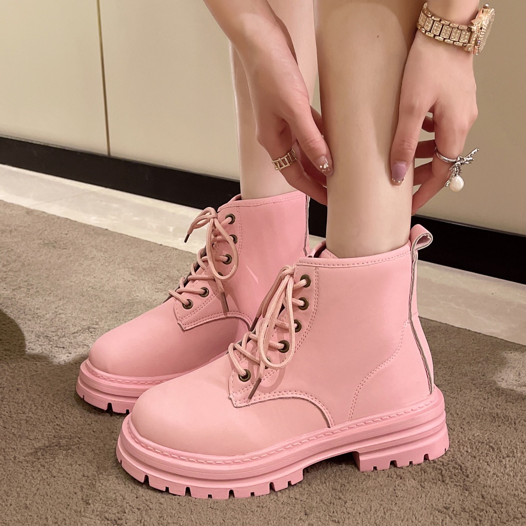 ✅PINKEY P077 Sepatu Sneakers Boots Wanita Boot Shoes Import