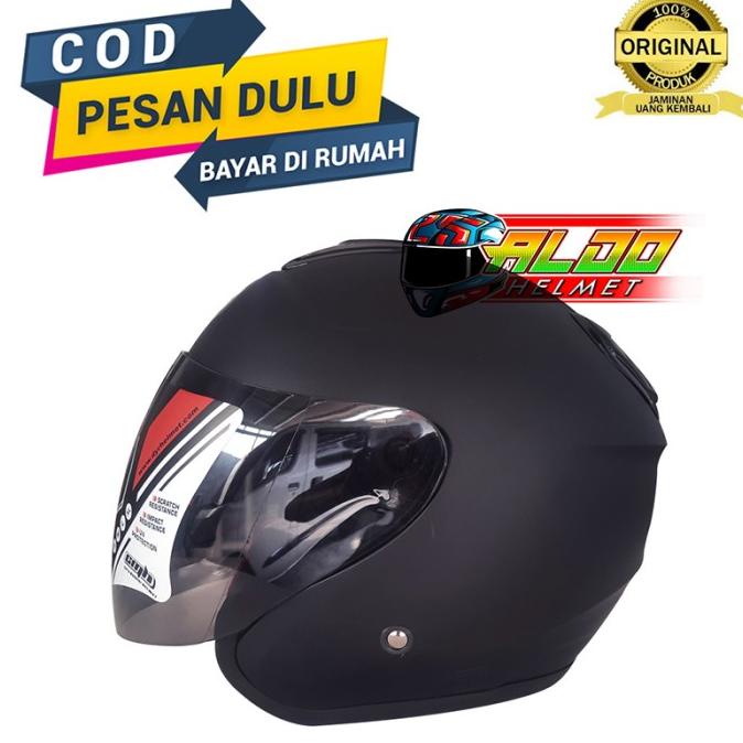 PROMO HELM TERBARU DYR KYOTO SOLID BLACK DOFF ORIGINAL SNI TERMURAH