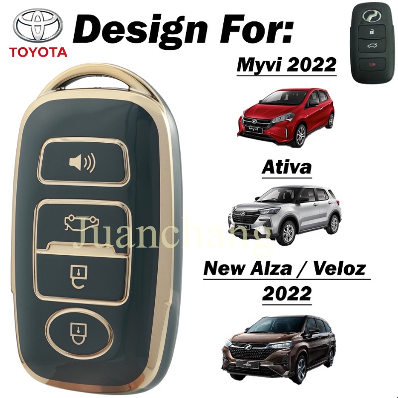 Casing Kunci Remote Mobil Bahan TPU Untuk Toyota Grand Avanza Ativa New Alza Veloz 2021 / All New Rush 2018 2019 Agya 2021 karet Daihatsu 2019