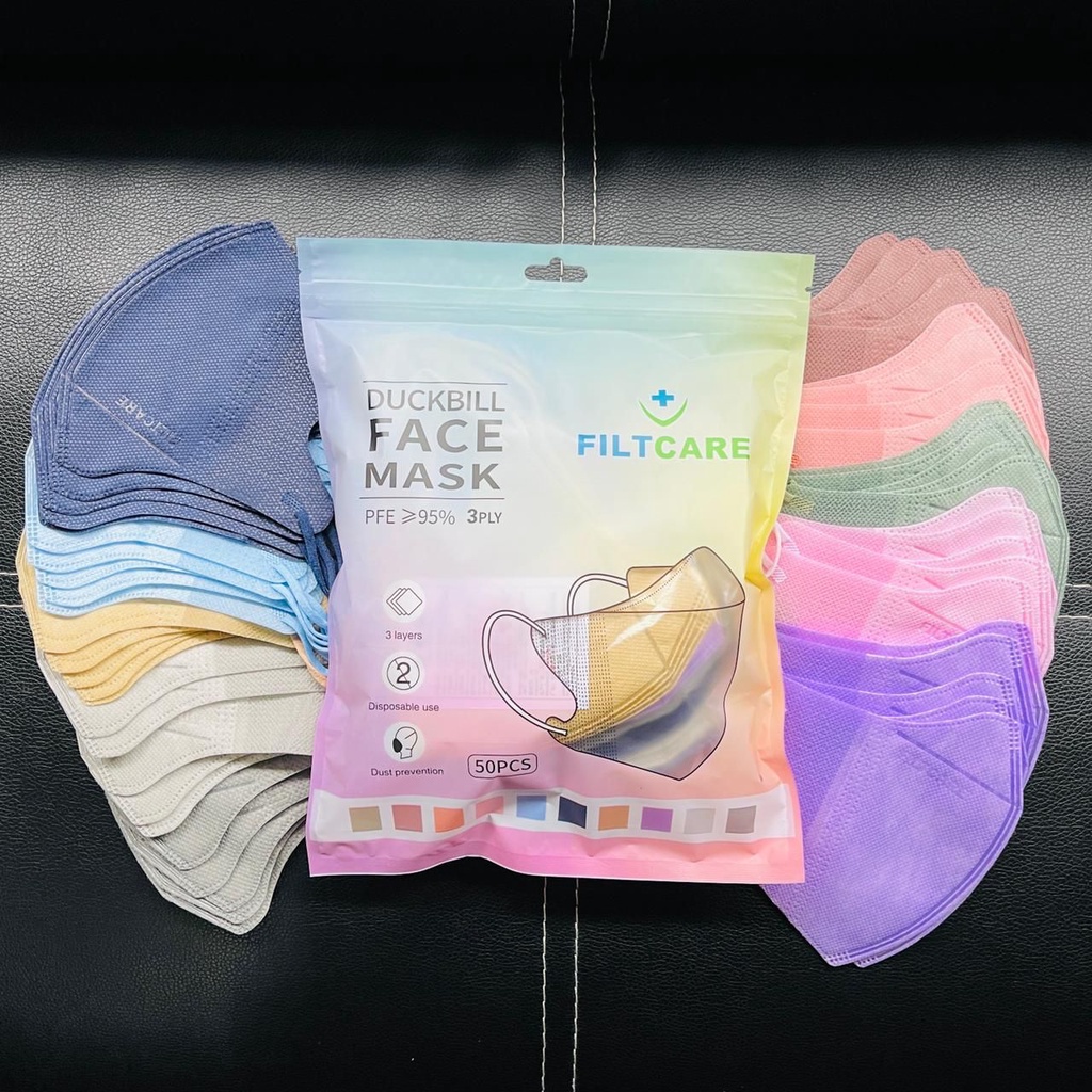 MASKER DUCKBILL WARNA FILTCARE 50PCS PREMIUM QUALITY 3D KEMENKES RI