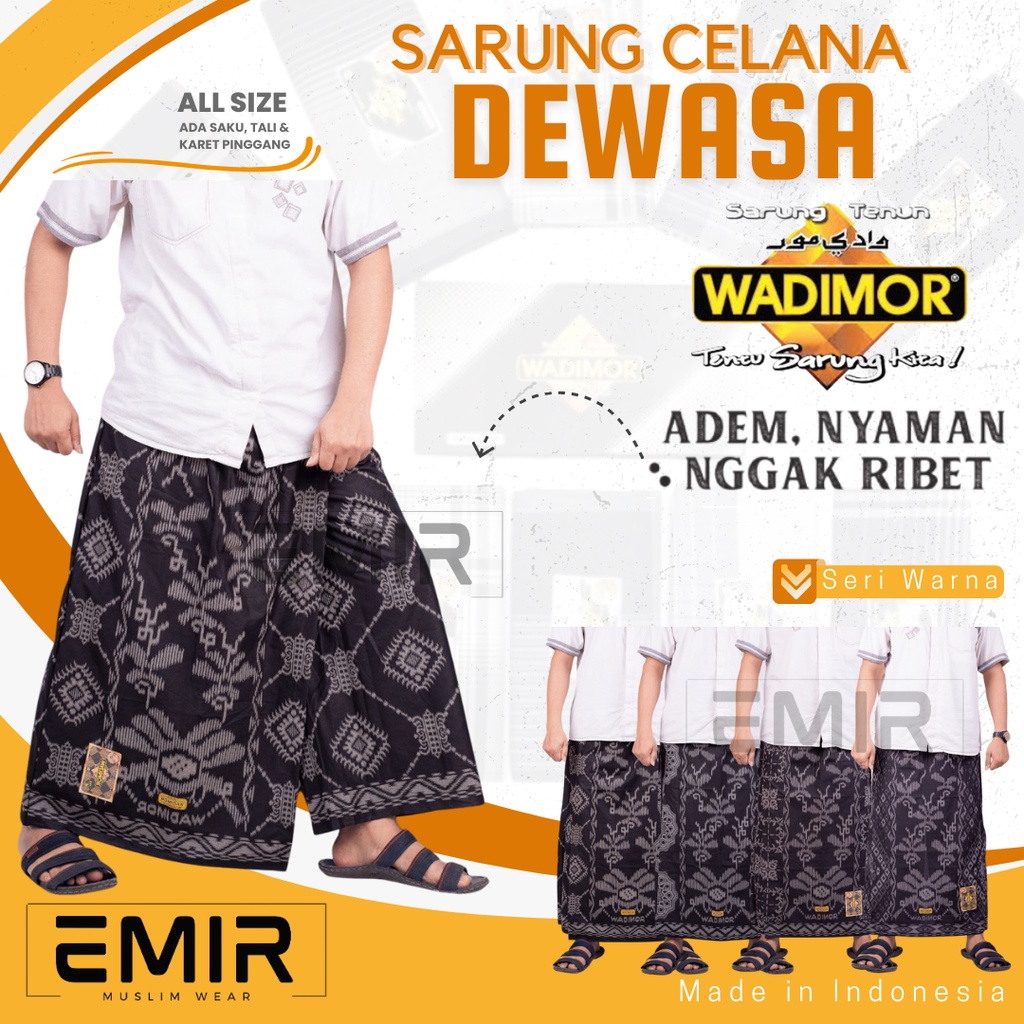 Sarung Celana Dewasa Wadimor Bali Hitam Original Pria Murah