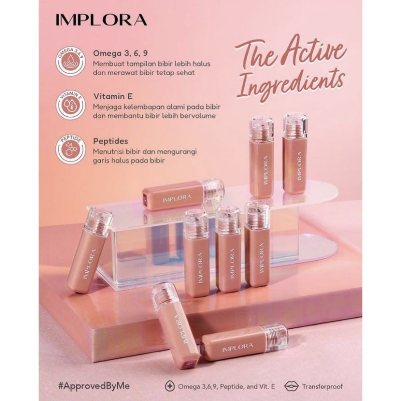 Implora Jelly Tint Implora Jelly Tint 3x bibir halus, glossy, dan bervolume