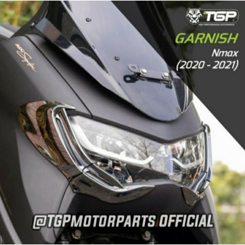 Garnish lampu depan new Nmax 2020-2022black chrome TGP