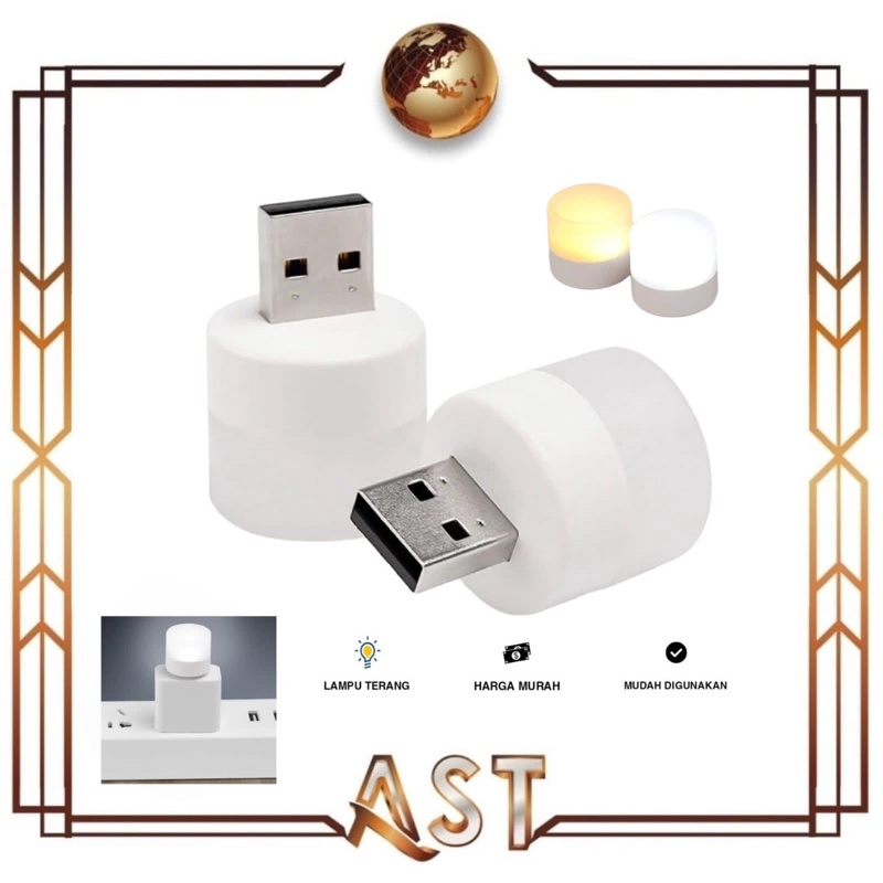 Lampu Kecil Tidur Usb Mini LED Belajar Baca Night light Kamar Malam Bulat