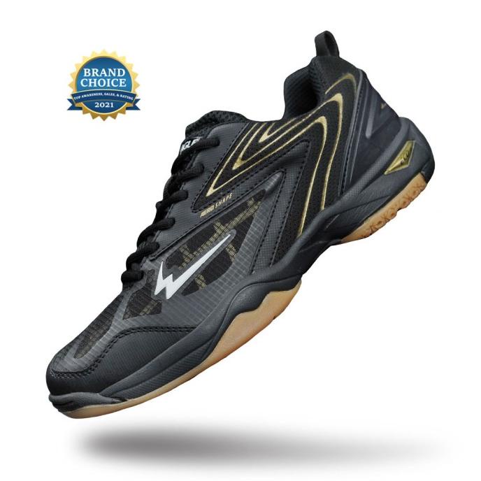 Sepatu Eagle Commando 2 Hitam Emas Badminton Shoes