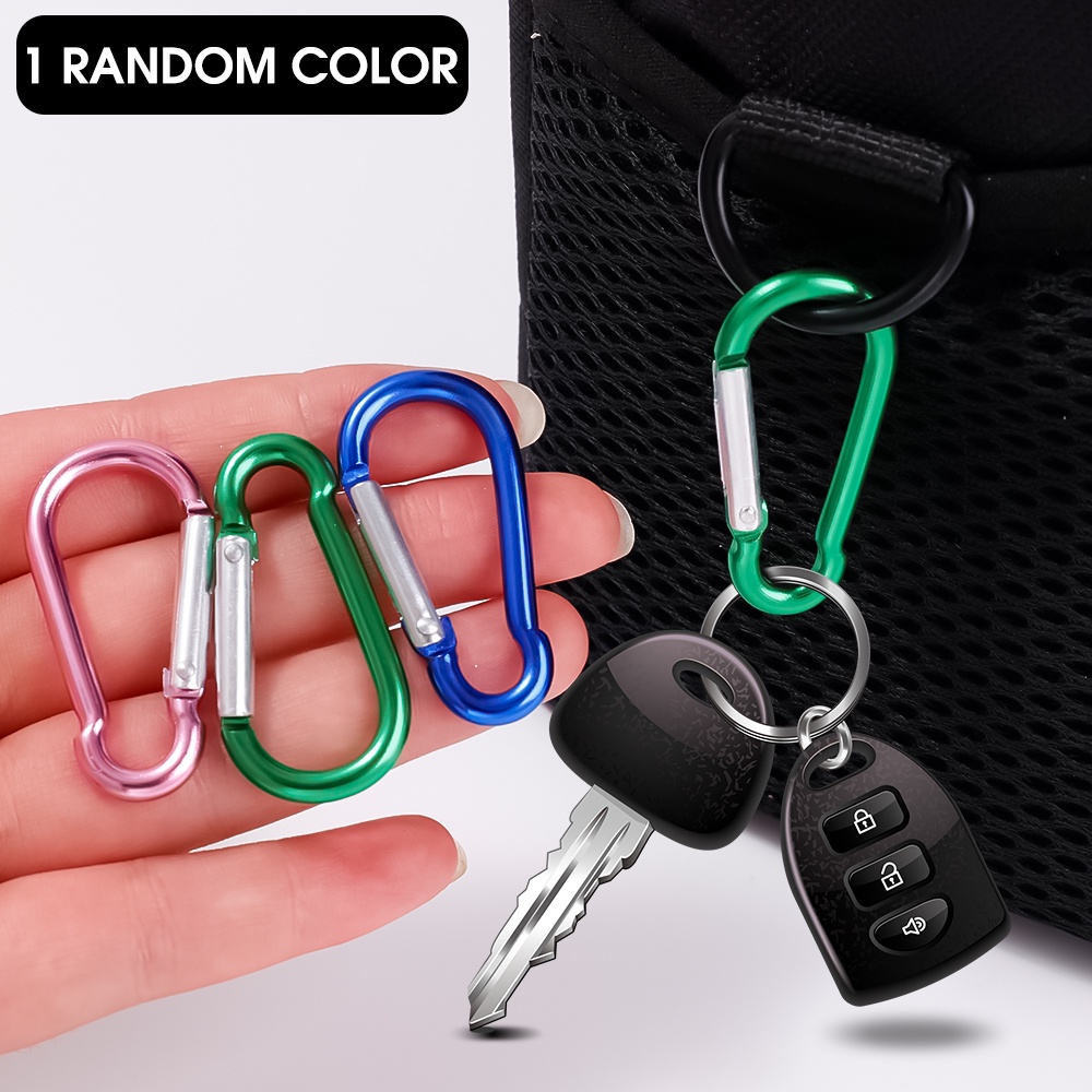 1 Pc Gantungan Kunci Carabiner Bentuk Labu Bahan Aluminum Alloy Warna Acak Untuk Camping Hiking Traveling