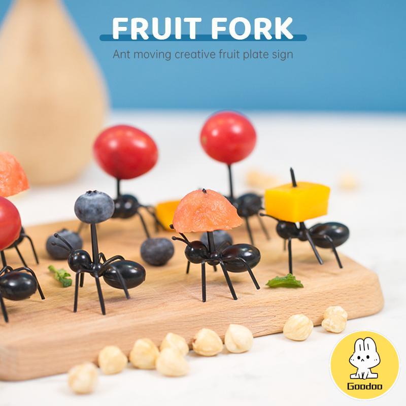 Mini Garpu Buah/garpu Bento Semut membentuk anak-anak seperti garpu makanan penutup kue kartun hewan -Doo