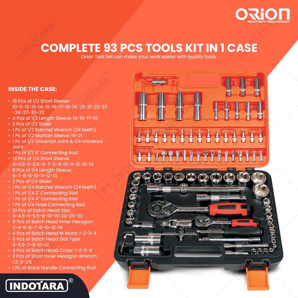 Hand Toolset / Tool Kit Set / Toolkit Toolbox Orion - TR006-7