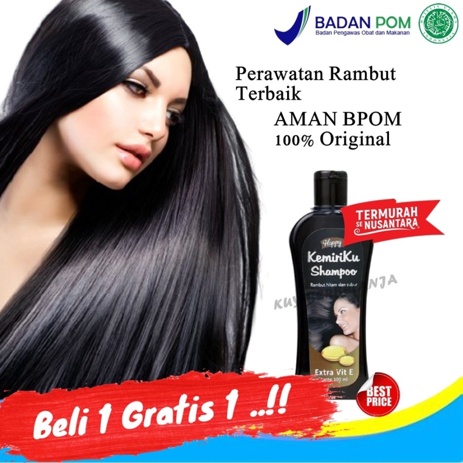 PAKET 2 BOTOL HAPPY KEMIRIKU SHAMPOO UBAN