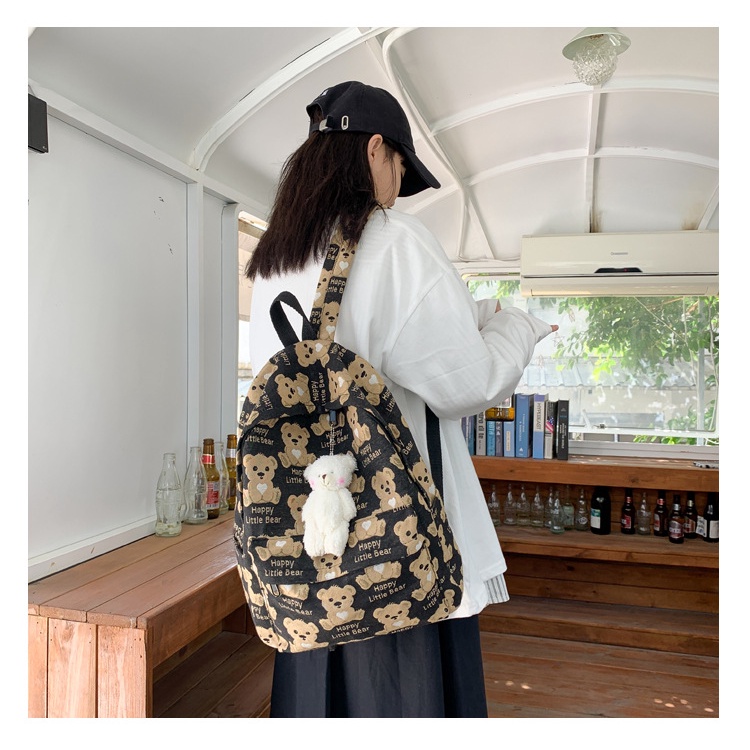 clif ransel wanita import korea motif beruang cute backpack school bag wanita premium