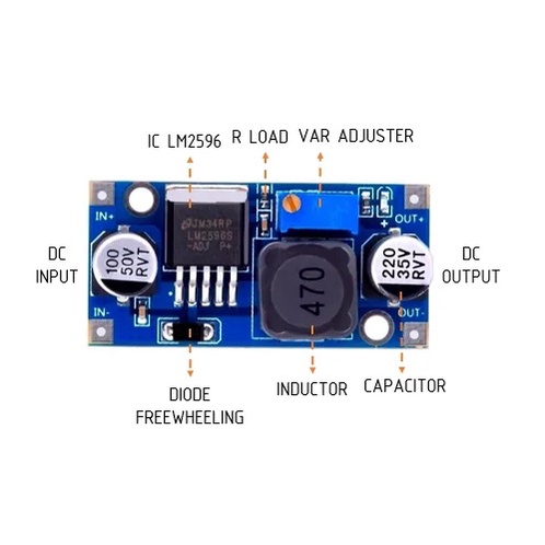 LM2596 Step Down DC-DC Module Multi Fungsi Penurun Tegangan LM 2596  Module DC Buck 3A  Adjustable Universal BB-14