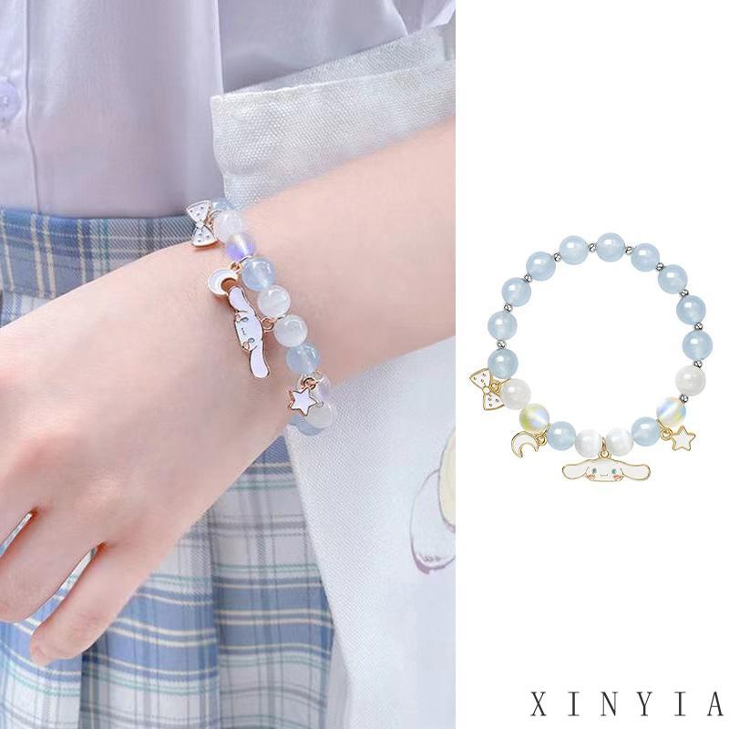 Gelang Tali Kristal Desain Cinnamoroll Dog Untuk Hadiah Ulang Tahun Wanita