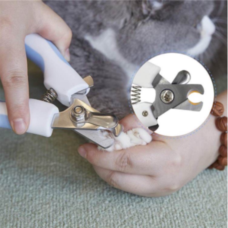 Pemotong Kuku Anjing Pemotong Kuku Hewan Peliharaan Gunting Kuku Anjing Stainless Dengan Gagang silicon Pemotong Kuku Kucing Anjing