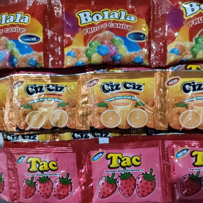 Permen Tac Tac Strawberry/Ciz Ciz Jeruk/Bolala isi 10 pcs