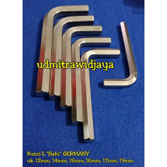 Kunci L Panjang / Hex key Long 12mm, 14mm, 15mm, 16mm, 17mm, 19mm  HAFU GERMANY Standart JIS japan industrial standart TEKIRO kunci L set panjang jerman kualitas bagus kunci baut 24, 27, 30an